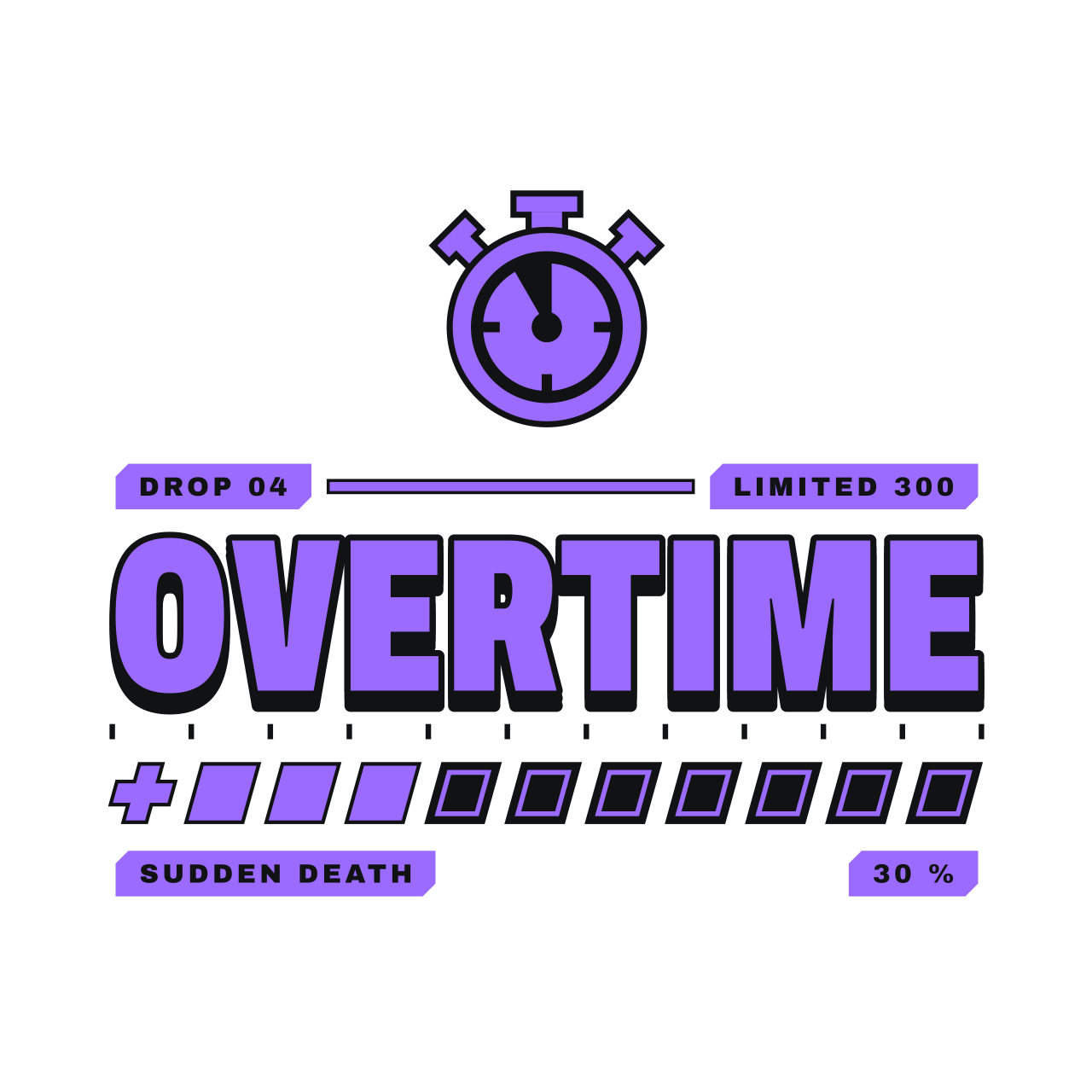 Drop 04 Overtime emblem: a stopwatch