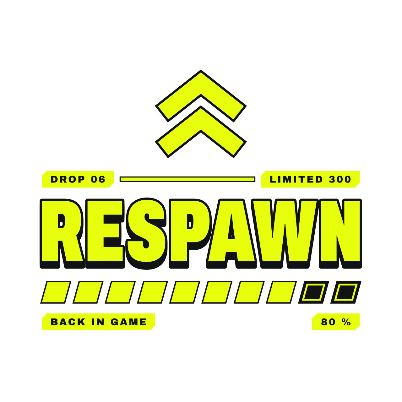 Drop 06 Respawn emblem: the BRISCARD double chevron, a veteran's stripes