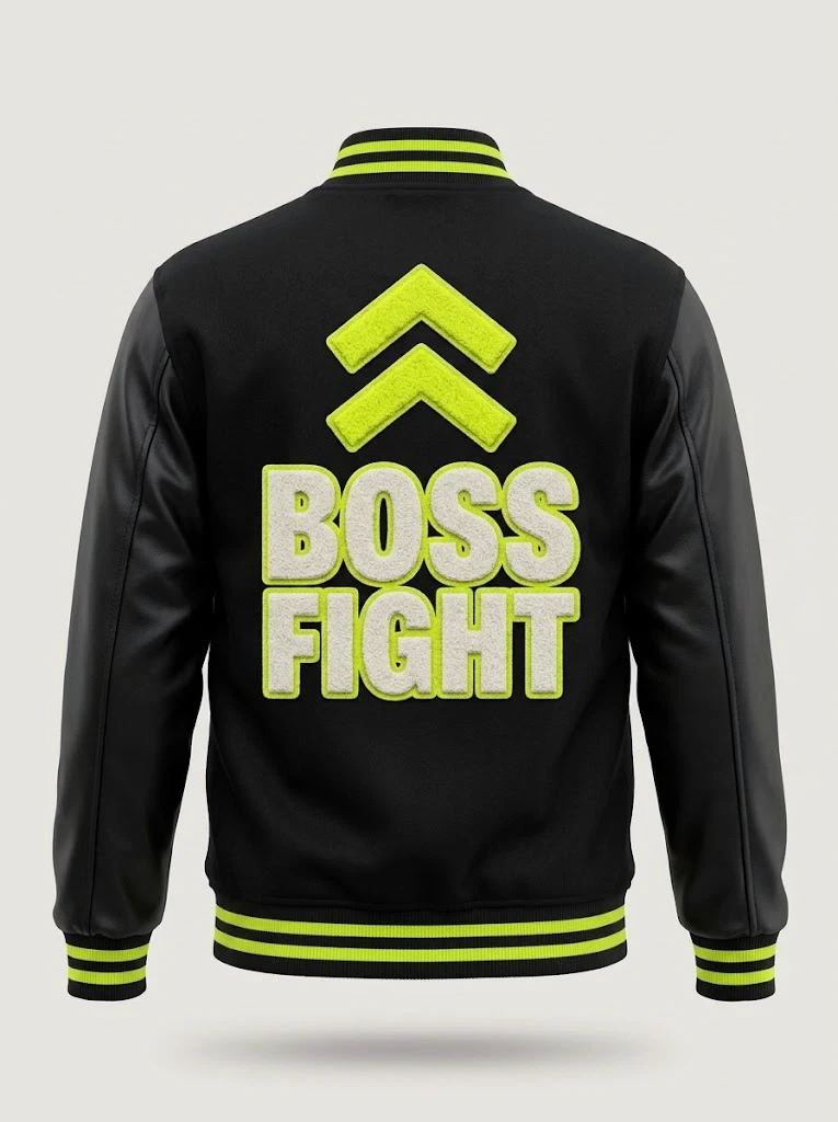 Veste Boss Fight noire, vue de dos